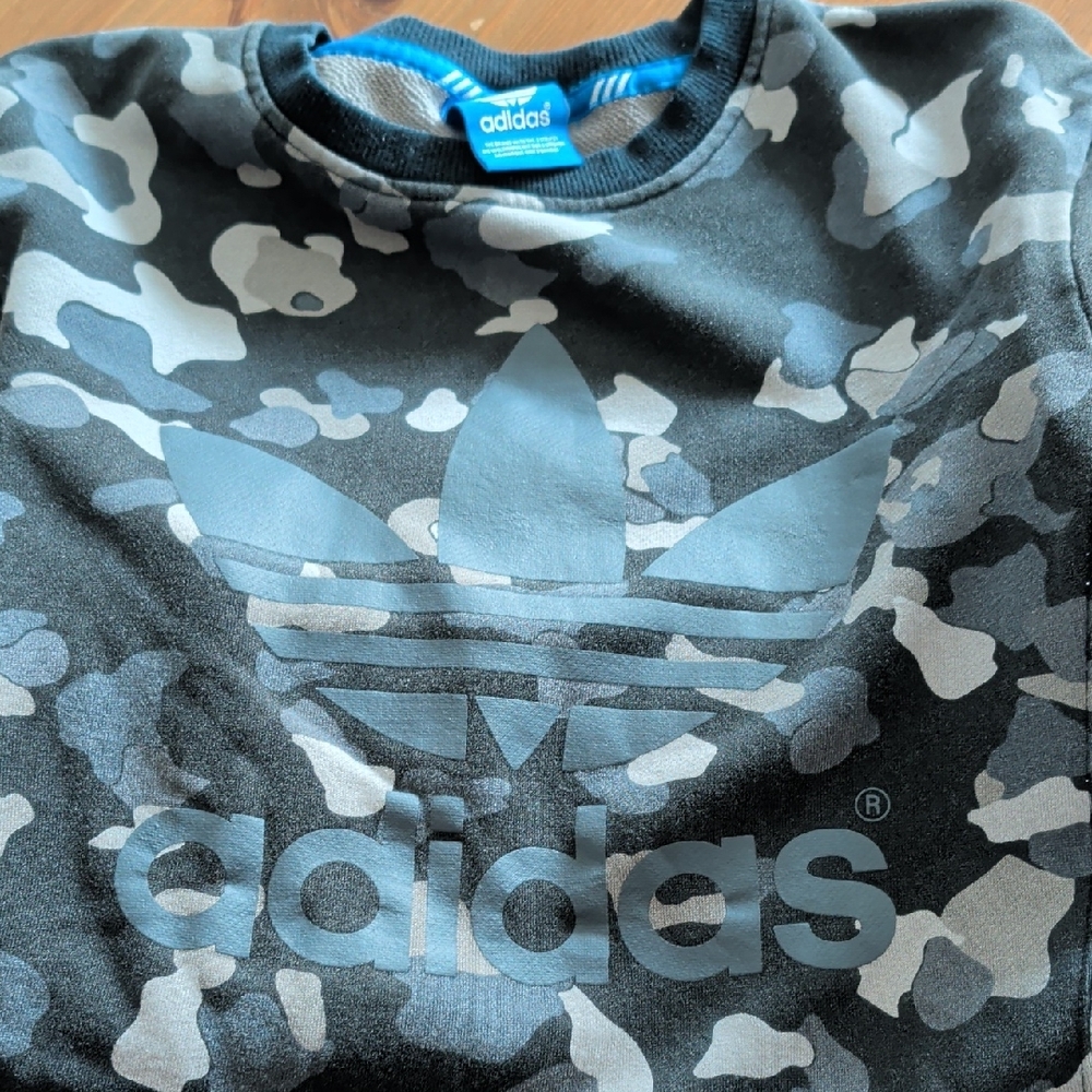 Adidas Gray Camouflage Crewneck
